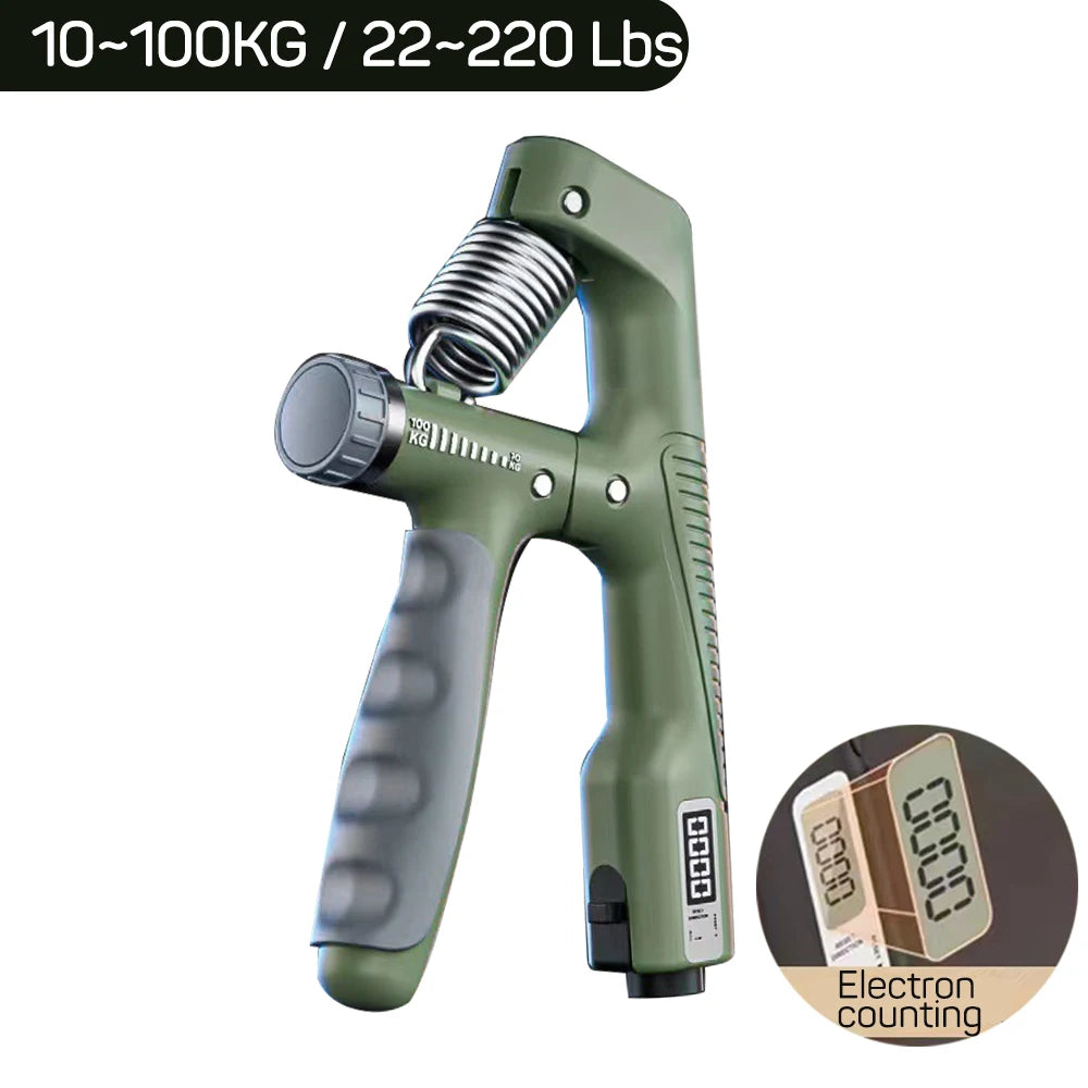 Smart Counting Hand Grip 10-100KG Adjustment Exercise Power Strengthening Pliers Spring Finger Pinch Wrist Expander Training
